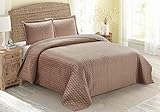Home Collection Velvet 3 Piece King/California King Modern Quilted Coverlet Bedspread Set Velvet...