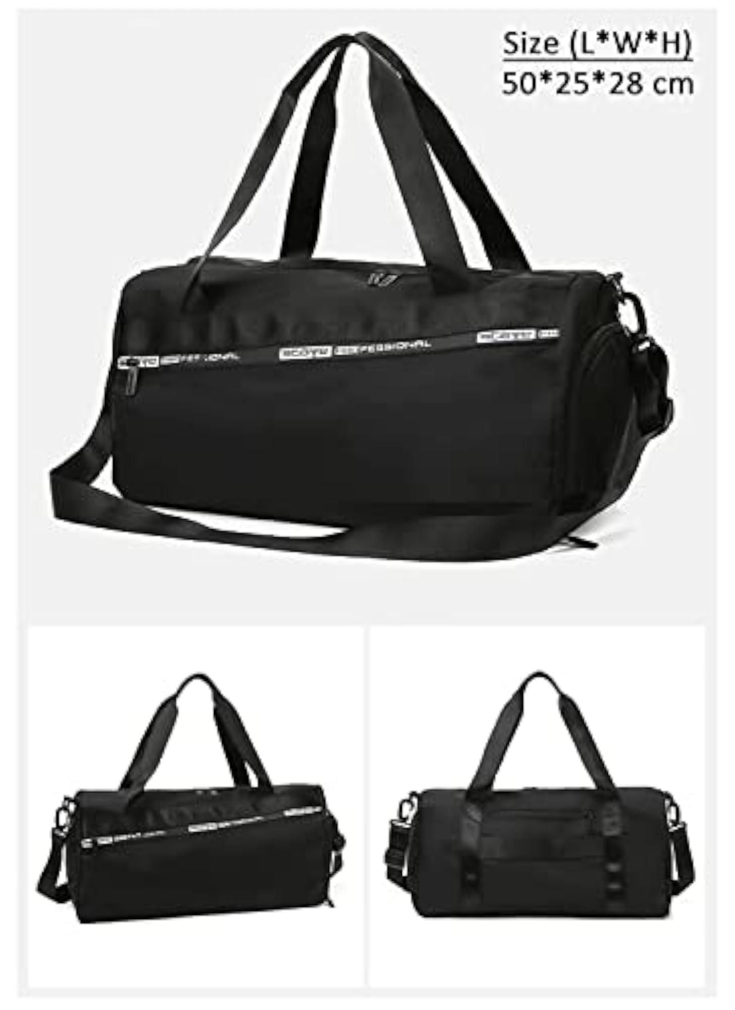 Foldable Duffel Gym Sport Bag with Travel Shoulder Strap