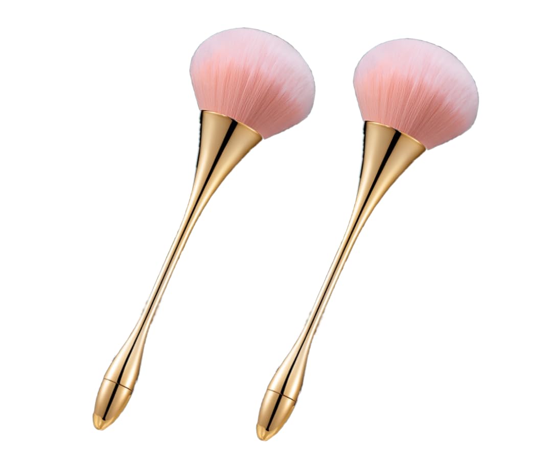 Powder blusher brush, small waist powder blusher brush, fluffy makeup brush, foundation make-up brush, professional daily makeup （2 PCS） (rose color)