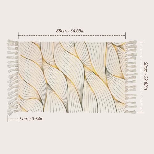 MORROWCAMP Boho Teppich klein 58 x 88 cm, Baumwolle Teppich Waschbar mit Quasten, Schmaler Kleiner Baumwollteppich für Wohnzimmer… – Ansicht 6