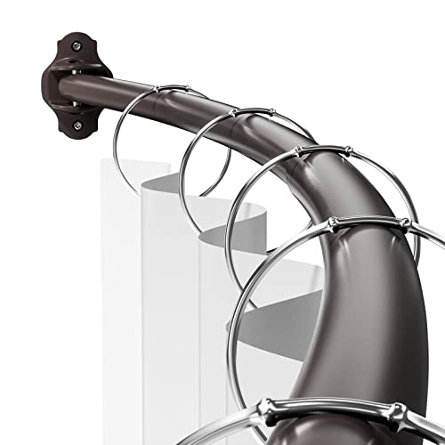 Mcrbeay Curved Shower Curtain Rod, Stainless Steel, Adjustable 40-72 inch