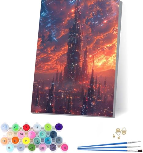 G v yCgoCio[ s DIY Paint by Numbers LbghG h G fW^G uVƃANG̋ l̂߂̃NGCeBuȎ z[ ItBX Mtg 70x95cm t[t 8-7