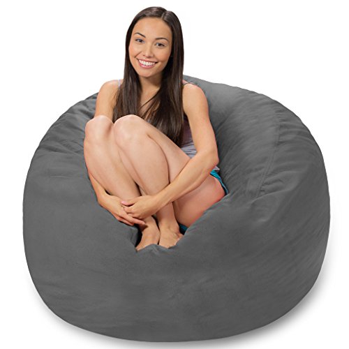 Comfy Sacks Memory Foam Bean Bag, 4 Foot, Grey Pebble #TOP2
