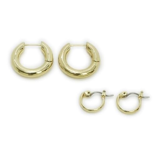 スィック & ミニ 2ペア ピアス GOLDY ゴールディ 1210802 goldy アクセサリー ユニセックスメタル 金属 フープピアス 両耳用 4個セット レディース メンズ (Bライトゴールド)