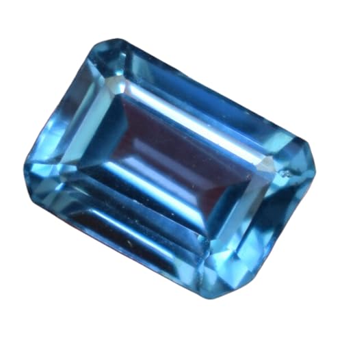 Topaze bleue émeraude naturelle pierre précieuse à facettes 11,48 mm pour création de collier DIY