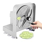 Gemüseschneider Manuell Chips(1-10mm-Dicke Einstellbar) Gemüsehobel Edelstahl Obstschneider Zwiebelschneider Kartoffelschneider Krauthobel 18.5×10cm Einfüllöffnung für Gurken Kartoffeln (25cm Breit)