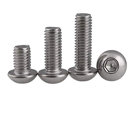 Vite a testa tonda in acciaio inox a testa cilindrica con esagono incassato Vite a tazza semicircolare bullone a testa cilindrica-M3 * 60 (10 compresse)