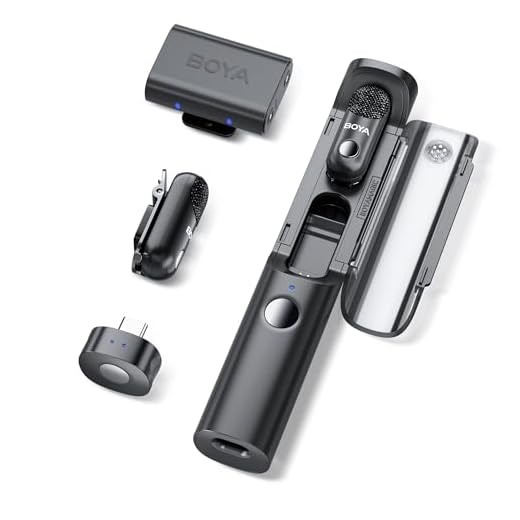 BOYA Magic-03 Micro cravate sans fil USB C pour iPhone 15/16 Android, PC, Camera, 48 kHz/24 bits, 30H, mini micro cravate pour interviews, vlogs, TikTok, enregistrements YouTube