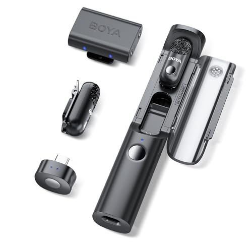 BOYA Magic-03 Wireless Lavalier Mikrofon USB C für iPhone 15 Android Kamera PC, 48kHz/24 bit, 30H, Mini Handy Ansteckmikrofon für Interview Vlog TikTok YouTube Recording