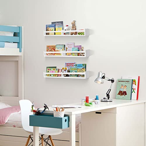 Birola Nursery Book Shelves 32 Inches Set Of 3,Wall Bookshelves For Kids,Nursery Shelves For Bookshelf Wall,Book Shelf Organizer For Kids(White) #TOP1