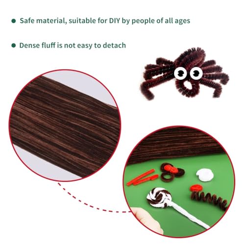 Image of 150PCS Pipe Cleaners Bulk, Dark Brown Pipe Cleaners Craft | Pipe Cleaners Chenille Stem Fuzzy Sticks, DIY Craft for Creative Handmade DIY and Crafts Project Decoration Supplies