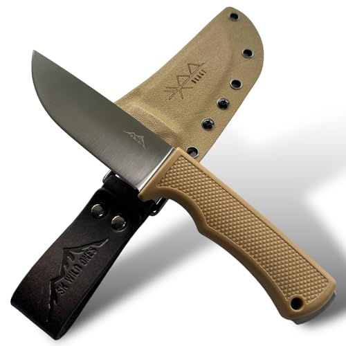 SK Wild Ones® Outdoor Messer Survival - Jagdmesser Feststehende Klinge - Survival Messer Outdoor Echtleder Kydex Dangler - EDC-Messer Outdoormesser...