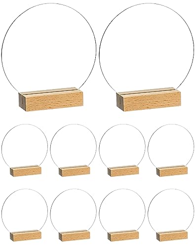 QWORK® Lot de 10 porte-affiches en acrylique avec support en bois, numéros de table de mariage en acrylique, pour mariages, fêtes, salle à manger