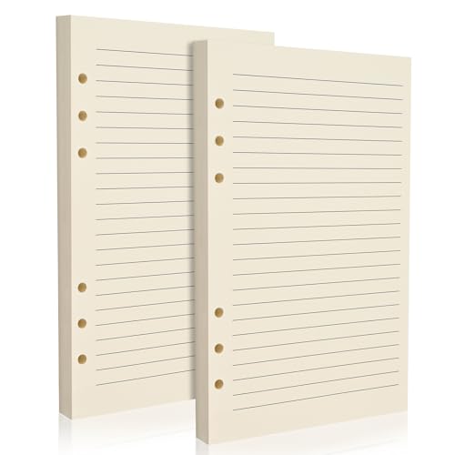 Imslery A5 6���r�����胊�t�B���p�� - 2�p�b�N (1�p�b�N80��) 100GSM �x�[�W���m�[�g�u�b�N���t�B�� - A5 6�����O�o�C���_�[�ɓK�� �I�t�B�X�A�w�Z�A�ƒ�p