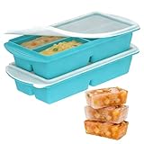 Démoulage sans effort : les moules en silicone sont fabriqués en silicone de qualité alimentaire flexible et se détachent facilement, de sorte que les cubes alimentaires congelés tombent du fond du compartiment avec une petite pression. Il est recommandé d'attendre 3 à 5 minutes avant de les retirer ou de rincer le fond des bacs de congélation avec de l'eau pour les retirer plus facilement