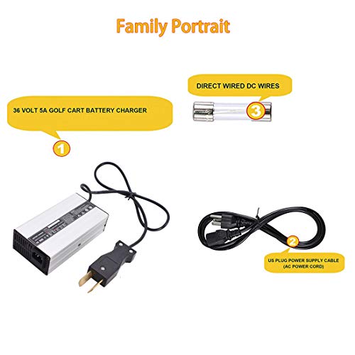 Wflnhb 36 Volt 5A Golf Cart Battery Charger Replacement For Club Car Ds Ezgo Txt Yamaha #TOP3