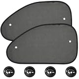 Car Window Shades, 2026 New Upgrade Car Shades for Side Windows25 X15(2 Pack), Side Window Sun Protection for Daily Commuting and Long Road Trips with Four Suction Cups, Can Blocks 99.98% UVR