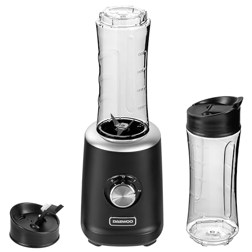 Daewoo Samurai VertiBlend 500W Personal Blender, Smoothie & Shake Maker, 2 x 600ml Bottles, Portable Blender for Fruit, Vegetables, Protein & Ice, Compact Design