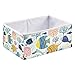 Oyihfvs Colorful Different Fishes with Corals on White Seamless Pattern Rectangle Foldable Cube Storage Basket Collapsible Fabric with Handles Organizer Clothes for Home Bedroom 15.7 x 10.6 x 7 in