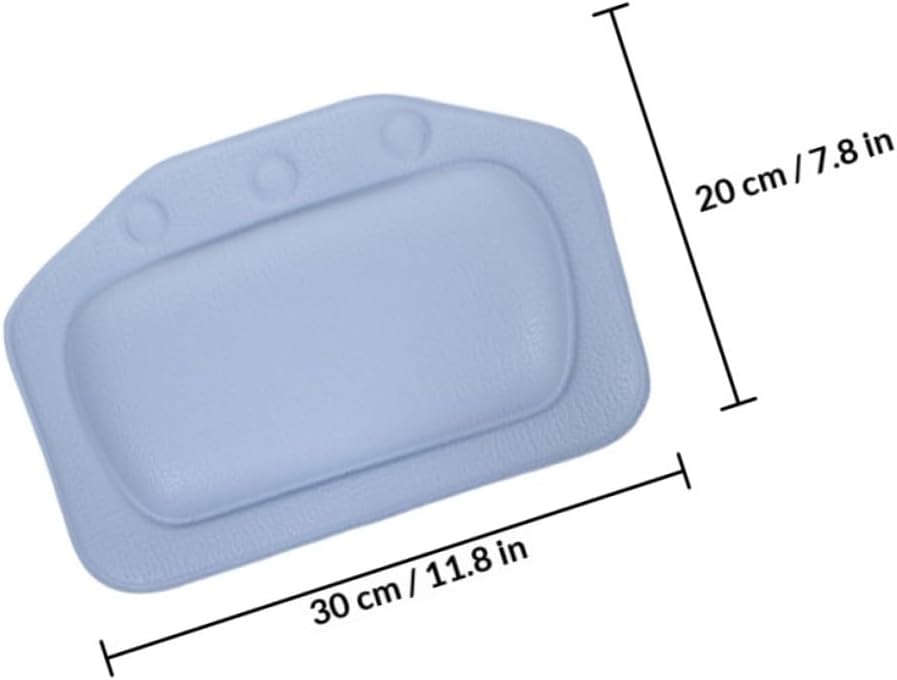 GANAZONO 2pcs Bath Tub Pillows Headrest and Neck Support Cushions for Soaking Tub with Soft Foam Material in Blue and White, Fatigue Relief Bathroom Spa Pillows for Home Bathing