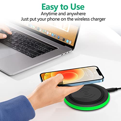 Image of Wireless Charging Pad, 15W Max Fast Wireless Charger, Wireless Phone Charger for iPhone 14 /14Plus /14 Pro /14 Pro Max /13 /12 /11 /X /SE /8, Samsung Galaxy S22 /S21 /S20, Note20 /10, AirPods Pro