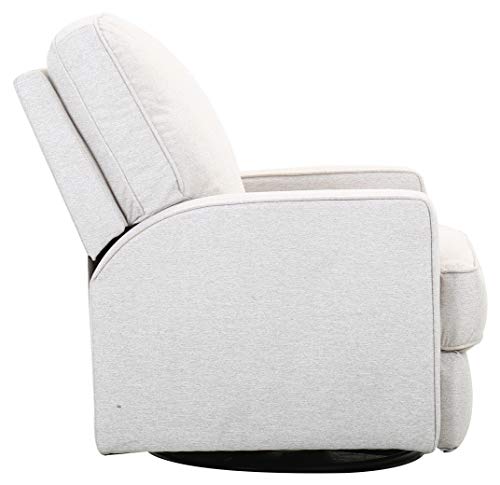 Amazon Brand – Ravenna Home Contemporary Swivel Glider Accent Chair With Storage Ottoman, 33.9"W, Cream #TOP2