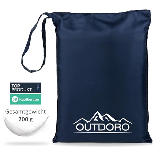 Outdoro Hüttenschlafsack - nur 230 g aus Mikrofaser - Ultra-Leichter Reise-Schlafsack - klein, dünn und kompakt - Inlett, Travel-Sheet
