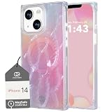 Picture of Cocomii - Rectangle Case Compatible with iPhone 14/iPhone 13 - Compatible with MagSafe, Real Mother of Pearl, Opalescent Seashell, Glossy, Magnetic Phone Case for iPhone 14/13 6.1 inch, Pink