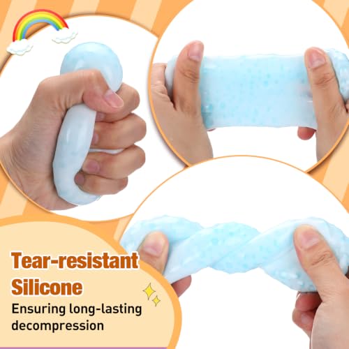 Tasdurian 12 Set DIY Stress Ball Making Kit Milky Blank Stress Ball DIY Kit with 12 Skin Empty Squeeze Balls Fill Bead Expander Tool Device for Make Pressure Balls(Warm Colors,Hexagonal Lizard) - Image 3