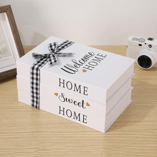 3 PCS Faux Decorative Books for Home Decor-Coffee Table Books Decor-Aesthetic Fake/Faux Books (Home Sweet Home)