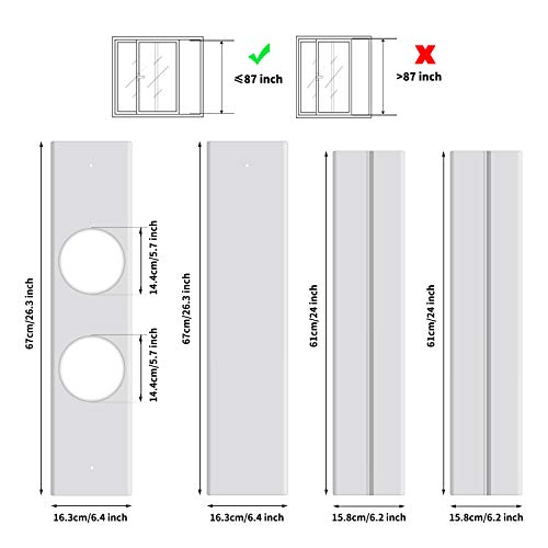 Gulrear Sliding Door Air Conditioner Kit With Dual Hose Adjustable Length From 20 Inch To 87 Inch Suitable For 5.9 Inch Diameter Exhaust And Intake Dual Hose Portable Ac Sliding Glass Door Vent Kit thumb #2