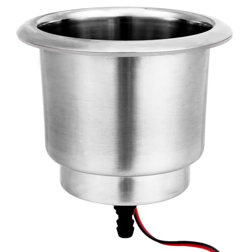 Young Marine Stainless Steel Cup Holder with Light and Drain for Boat, RV, Camper (Stainless Steel) - image 3
