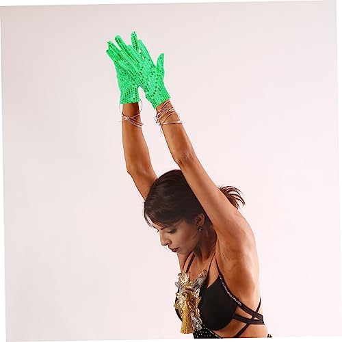 Long Lace Gloves for Girl Dance Party Stage Performance Decorative Gloves Sequin Decor2