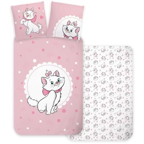 Disney Aristocats Marie Cat 100% Cotton Cot Bedding Set Cover