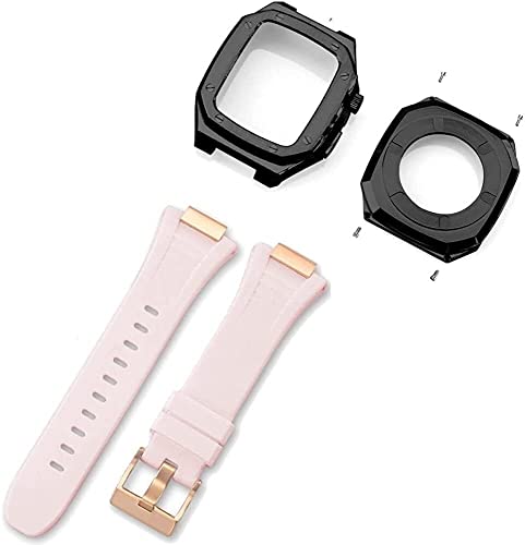 Bracelet silicone de luxe et boîtier acier inoxydable pour montre 41mm 45mm
