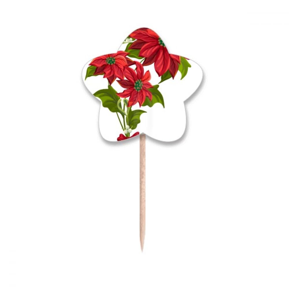 Poinsettia de fleurs de mas rouge et cure-dents étoiles chic