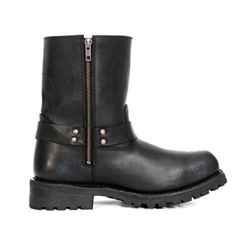 Hot Leathers Men’s 8” Black Harness Leather Motorcycle Boots – Short Harness Profile with Lug Sole Grip by Hot Leathers - Image 3