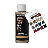 Furniture Clinic Leather Repair Paint | 2-in-1 Seal and Color | Use on Scratches, Tears, and Holes in Car Seats, Furniture | Quick and Easy Leather Repair Kit for Furniture (Beige, 50ml / 1.7oz)