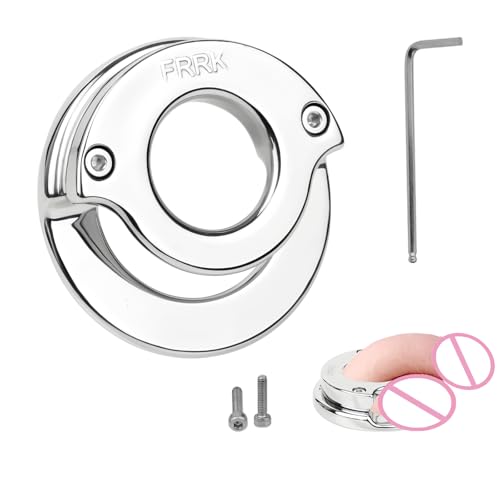 Cage de Chasteté pour Pénis en Acier Inoxydable Sex Toys Chastity Cage Man avec Ceinture et Verrou à Vis Anneau Métal pour Pénis en Erection Cage Chastetée pour Immobiliser le Pénis (A,50mm)