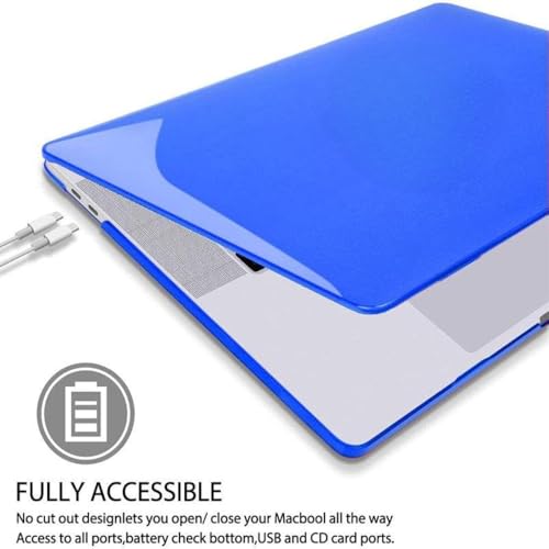 Image of TechTrendz Case Compatible for MacBook Air 13.6 inch M4 A3240 M3 A3113 M2 A2681 with Touch ID,2025 2024 2022 Release,M2 M3 M4 Air 13'' Laptop Protective Plastic Hard Shell Cover - Blue