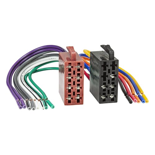 tomzz Audio 7000-004 Autoradio Adapter Stecker ISO Auto Radio Stecker Set auf offene lose Kabelenden passt für alle Radios mit Standard ISO Anschluß