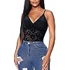 BRABIC-Lace-Bodysuit-for-Women-Tummy-Control-Shapewear-Sleeveless-Tops-V-Neck-Backless-Camisole-Jumpsuit-Shaper BRABIC Lace Bodysuit for Women Tummy Control Shapewear Sleeveless Tops V-Neck Backless Camisole Jumpsuit Shaper (Black, Medium)
