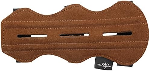 SAS 7.5" Leather Suede Arm Guard One Size Archery Bow Range with 3-Strap Buckles