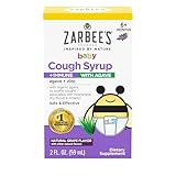 Zarbee's Baby Agave Cough Syrup + Immune for Babies 6+ Months, Safe & Effective with Cough Soothing✝ Organic Agave & Zinc for Immune Support*, Natural Grape Flavor, 2Fl Oz
