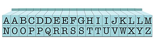Contact USA Upper Alpha Small 36ct Pegz Upperase Alphabet Stamp Set, Pool Blue