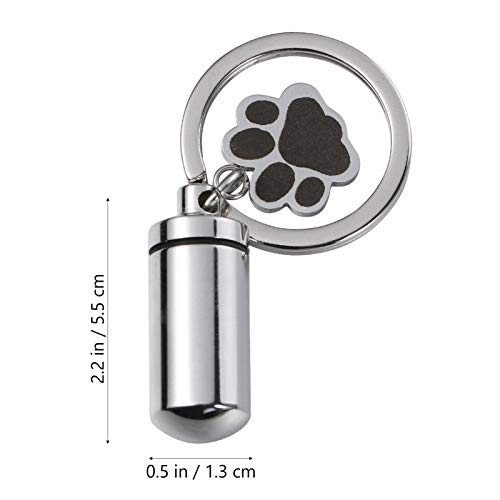 TEHAUX 2 Pçs/Set Cão Da Cópia Da Pata Do Animal de Estimação Urna de Cinzas Chaveiro Lembrança Chave
