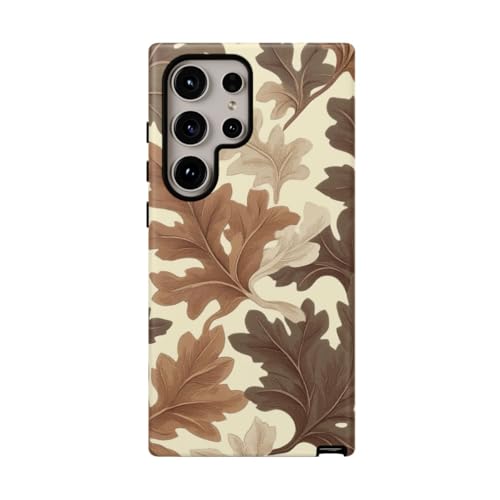 Coque Samsung S24 Ultra marron rigide feuille de chêne mat
