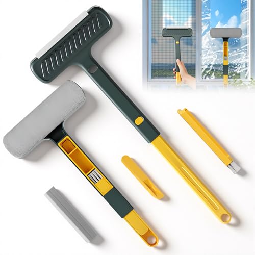 2 Limpiacristales Telescopico (29/40 cm) Rasqueta Limpiacristales 3 en 1 Limpiar Cristales Ventanas por Fuera Para Rieles Espejos de Ventana Pelos de Animales Húmedo Y Seco Cepillo para Ranuras/Paleta 2 Limpiacristales Telescopico (29/40 cm) Rasqueta Limpiacristales 3 en 1 Limpiar Cristales Ventanas por Fuera Para Rieles Espejos de Ventana Pelos de Animales Húmedo Y Seco Cepillo para Ranuras/Paleta