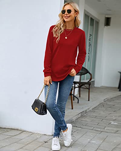 Image of MOLERANI Sweatshirts for Women Casual Long Sleeve Crewneck Shirt Tunic Tops | Pullovers, Soft Lightweight Warm Fabric, Loose Fit, Fall Winter Trendy Clothes, Daily Wear, Workout, Outdoor Outfits