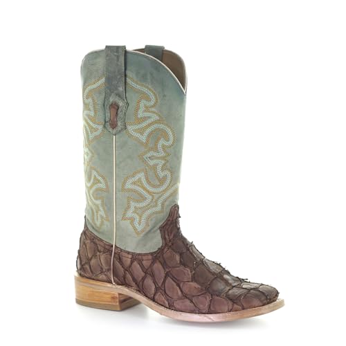 Corral Boots Men's Brown Pirarucu Handcrafted Cowboy Boots